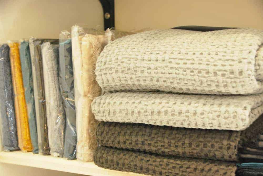 fabrics and decorative cushions on sarlat